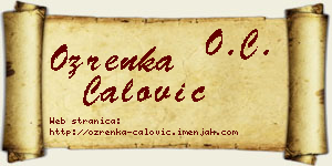 Ozrenka Ćalović vizit kartica